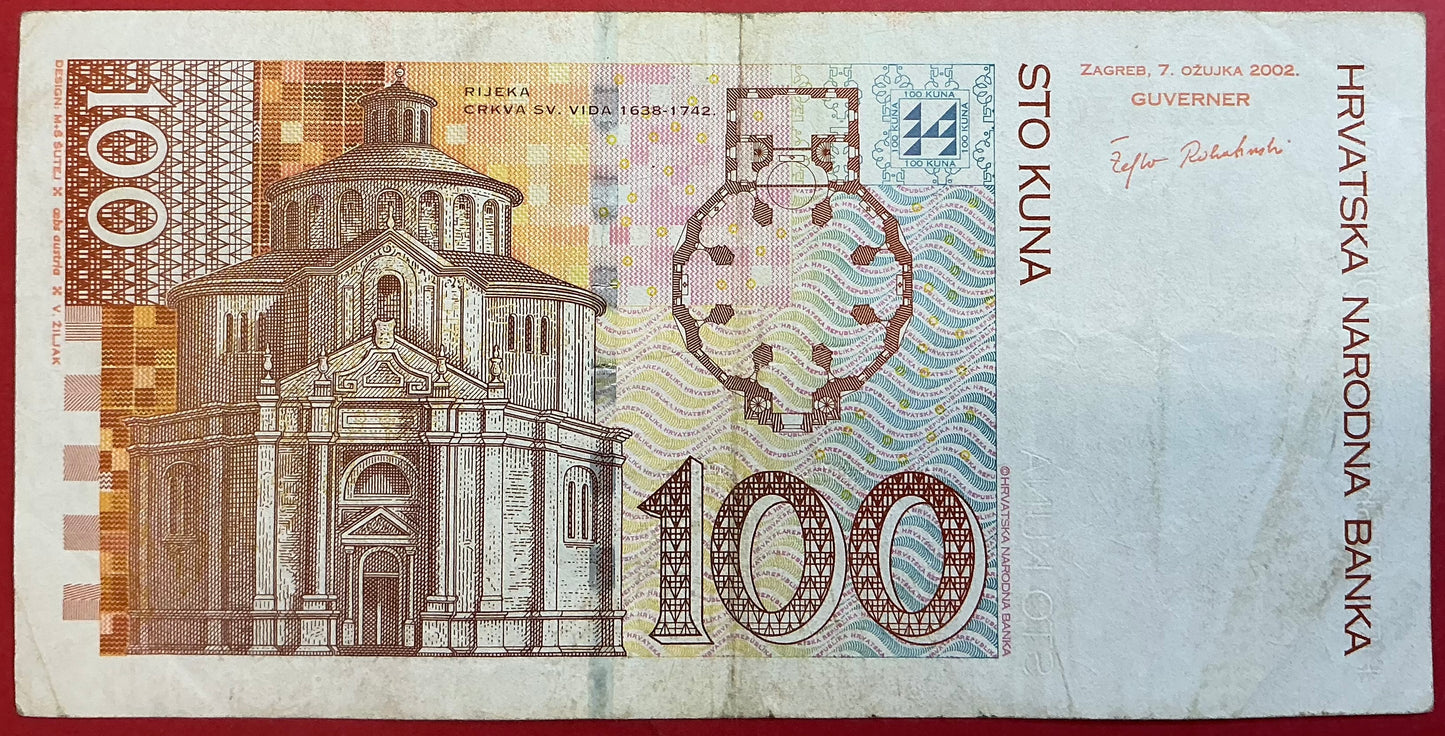 Croatia - 100 Kuna 7.3.2002 P#41a Kvalitet 1/1+