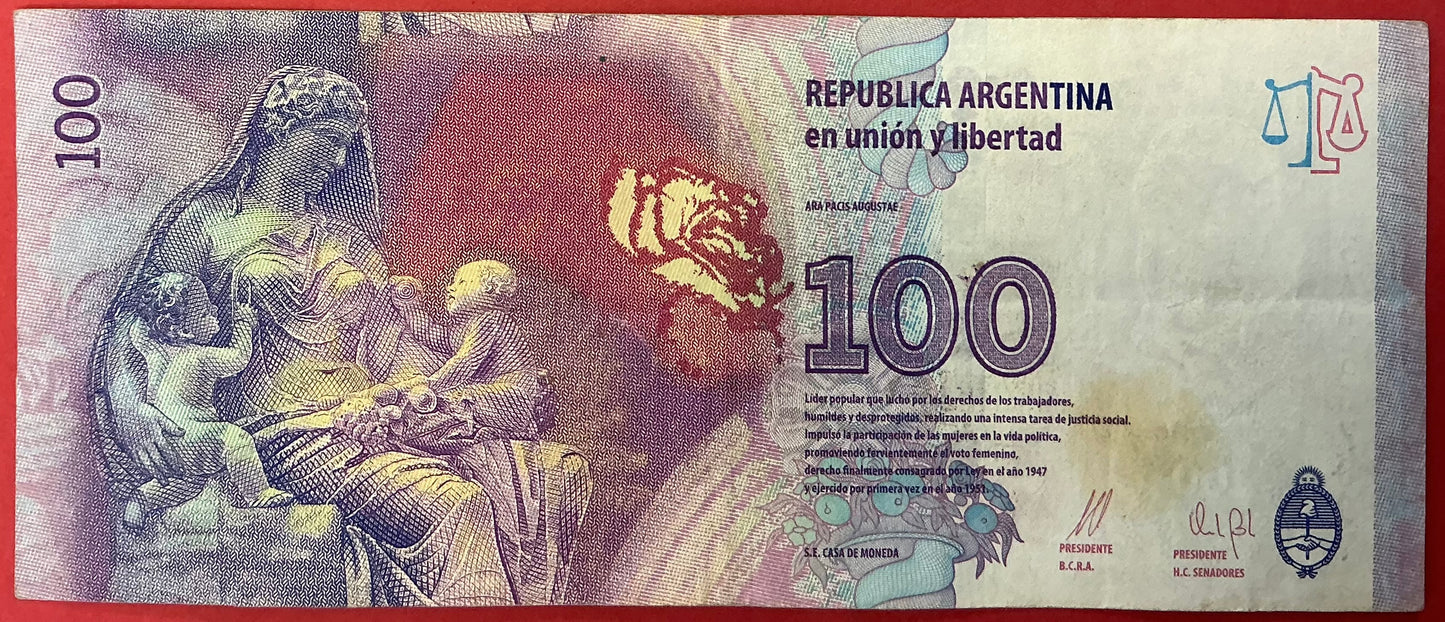 Argentina - 100 Peso (2012) P#358b Kvalitet 1+