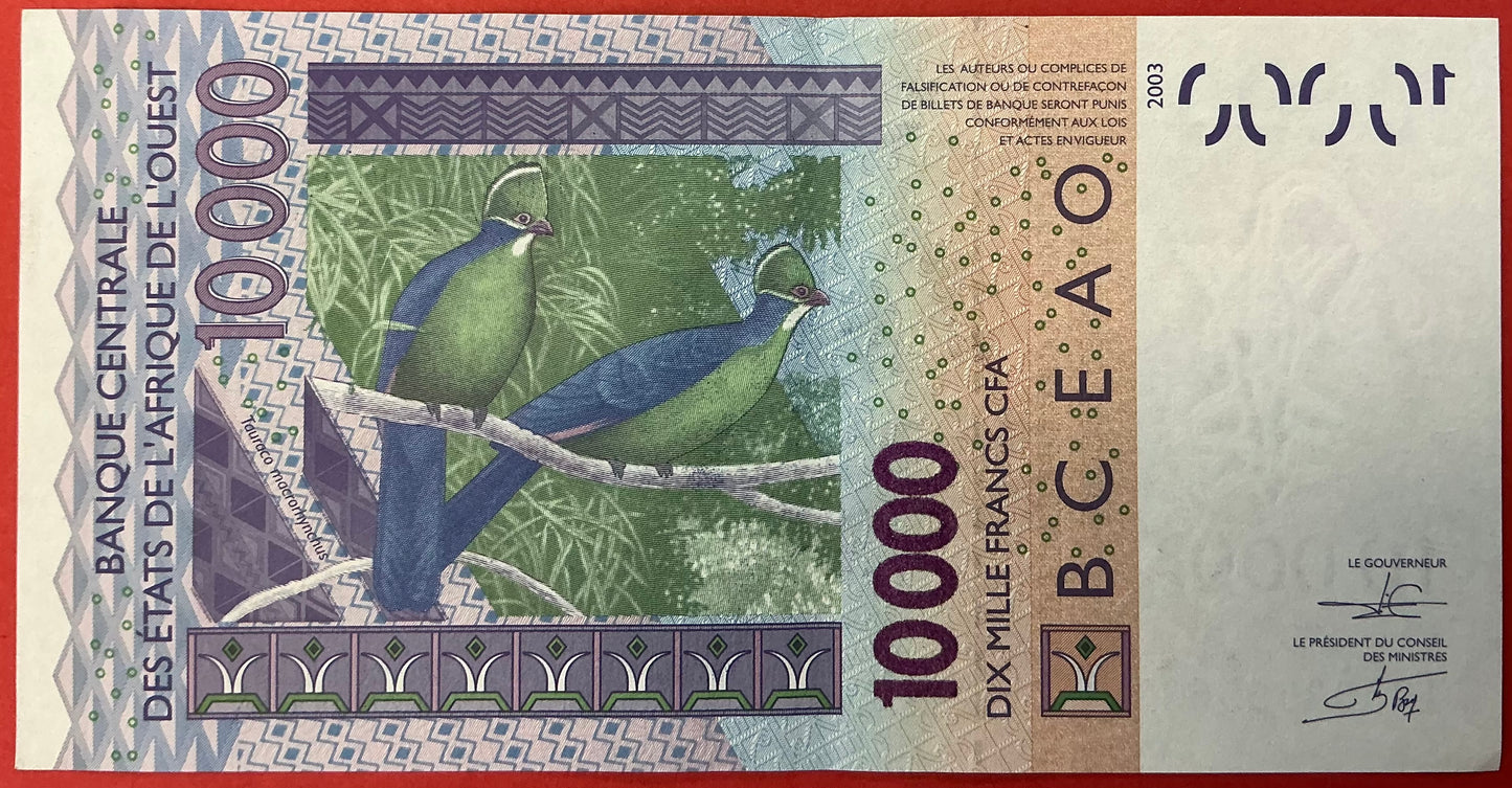West African States - 10.000 Francs 2012 P#718Kl Kvalitet 1+/01