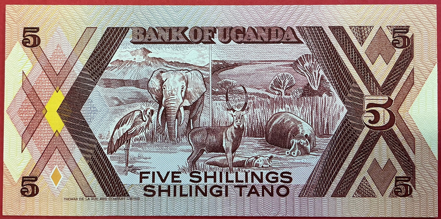 Uganda - 5 Shillings 1987 P#27 Kvalitet 0
