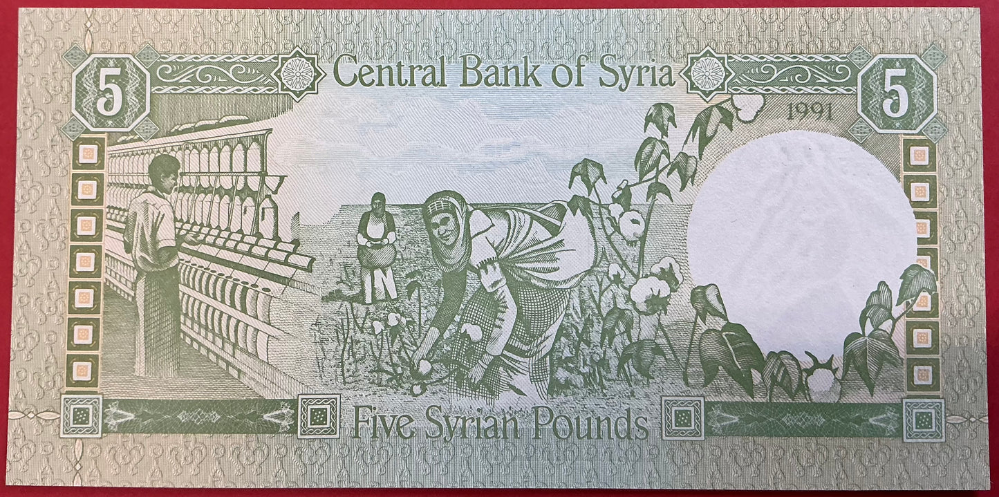 Syria - 5 Pounds 1991 P#100e Kvalitet 0