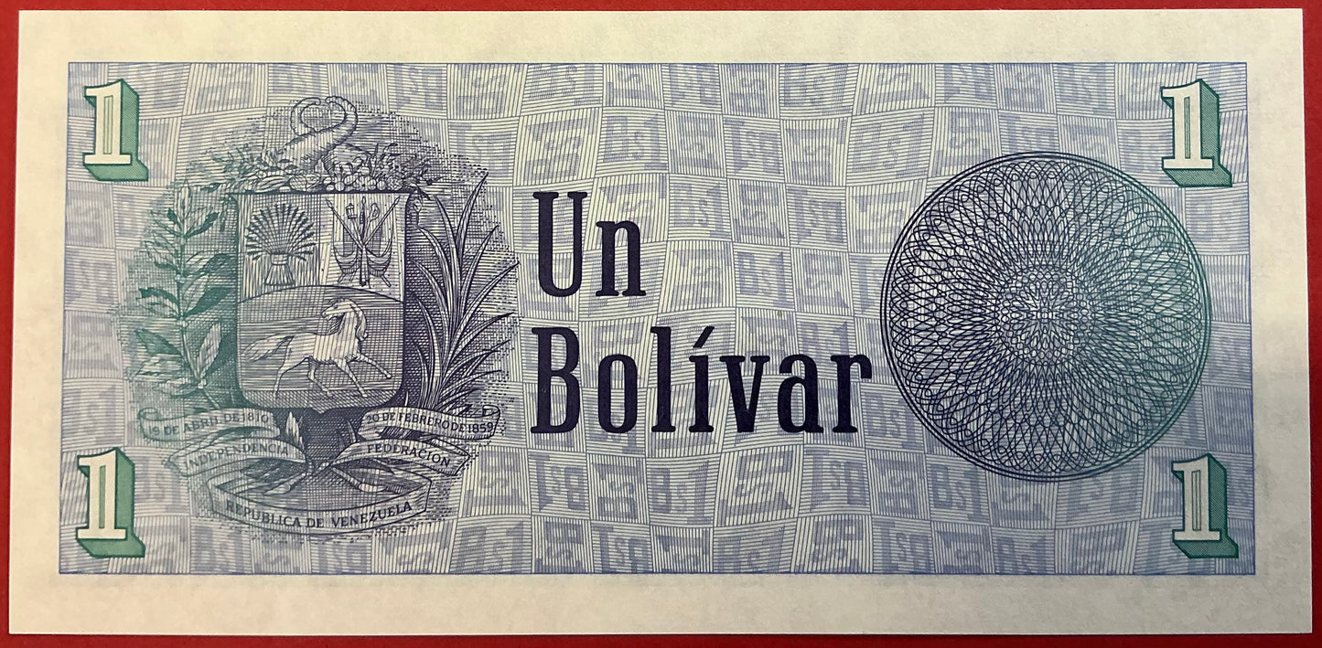 Venezuela - 1 Bolivar 5.10.1989 P#68 Kvalitet 0