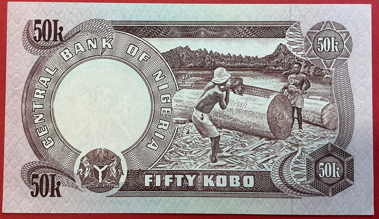 Nigeria - 50 Kobo (1973-78) P#14g Kvalitet 0