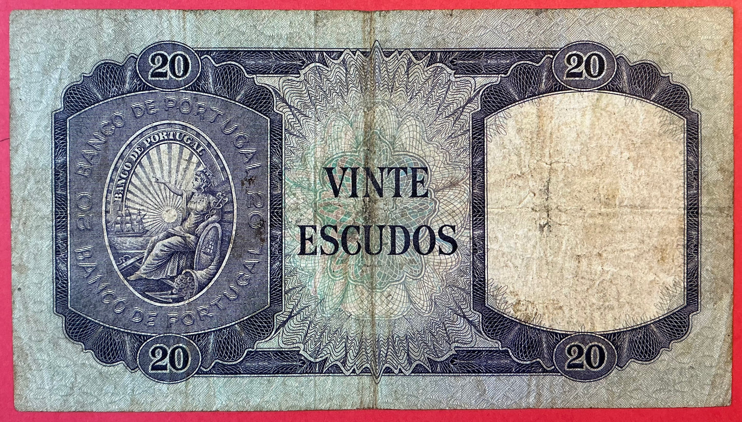 Portugal - 20 Escudos 26.7.1960 P#163a Kvalitet 1-/1