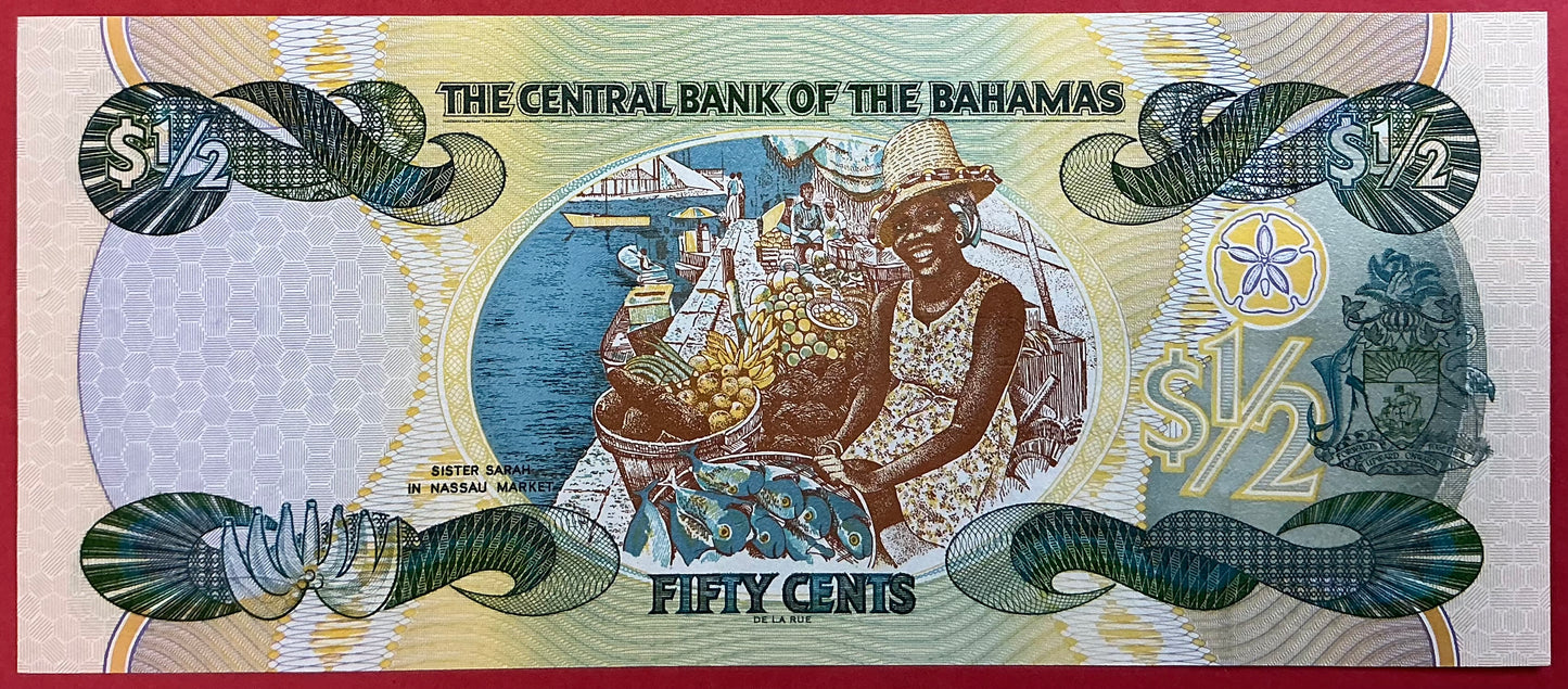 Bahamas - 1/2 Dollar 2001 P#68a Kvalitet 0