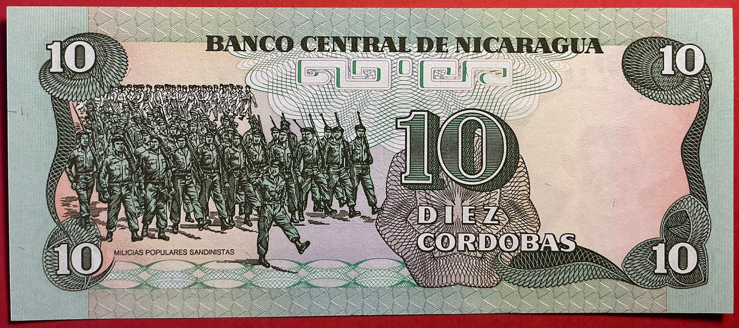 Nicaragua - 10 Córdobas 1985 P#151a Kvalitet 0