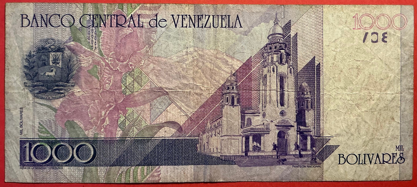 Venezuela - 1000 Bolívares 10.9.1998 P#79 Kvalitet 1