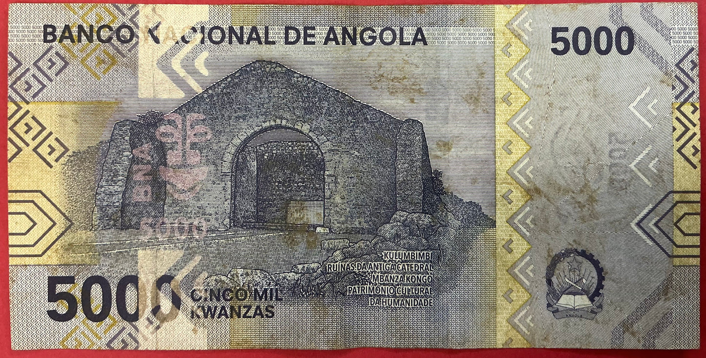 Angola - 5000 Kwanzas 2023 P#W164 Kvalitet 1/1+