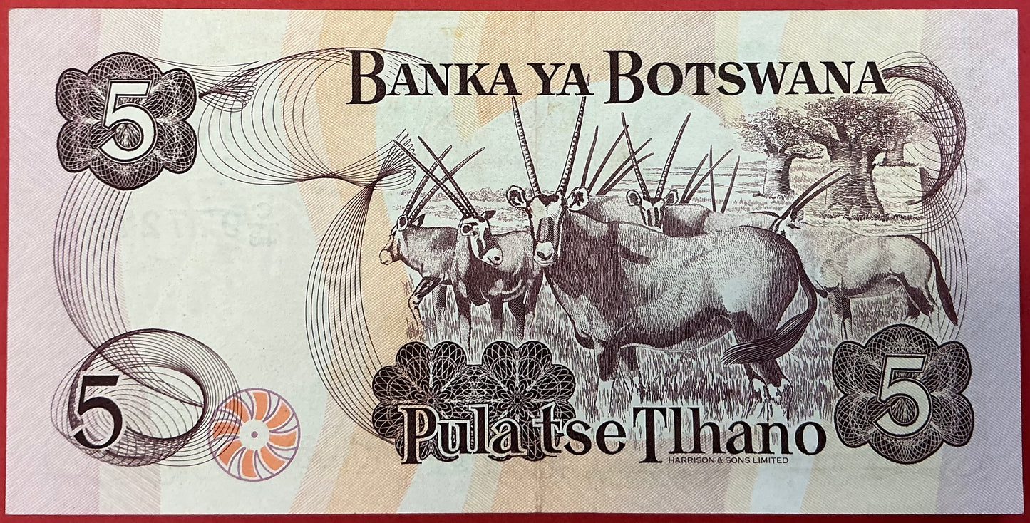 Botswana - 5 Pula (1992) P#11a Kvalitet 1+