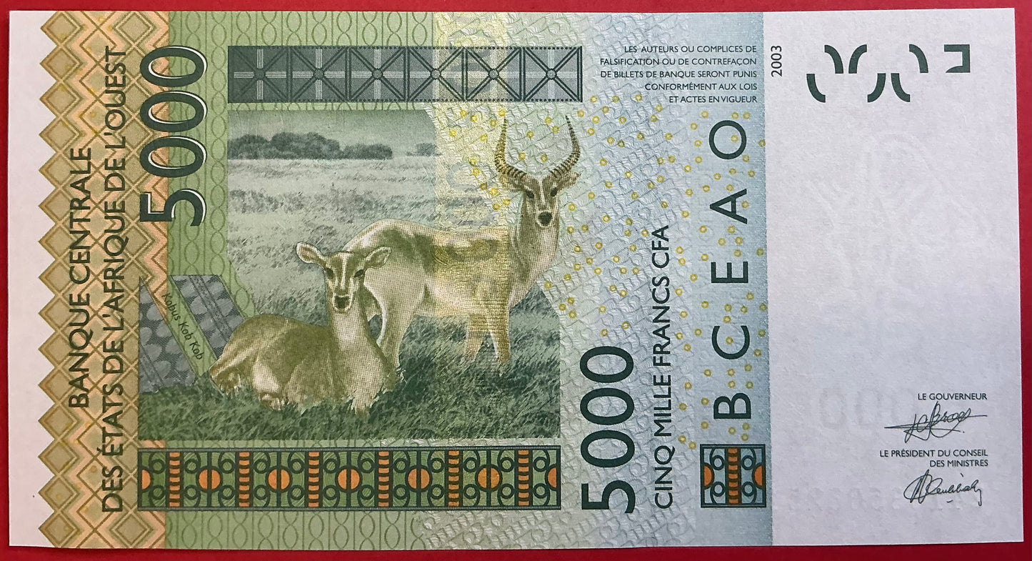 West African States/Upper Volta - 5000 Francs 2024 P#317c Kvalitet 0