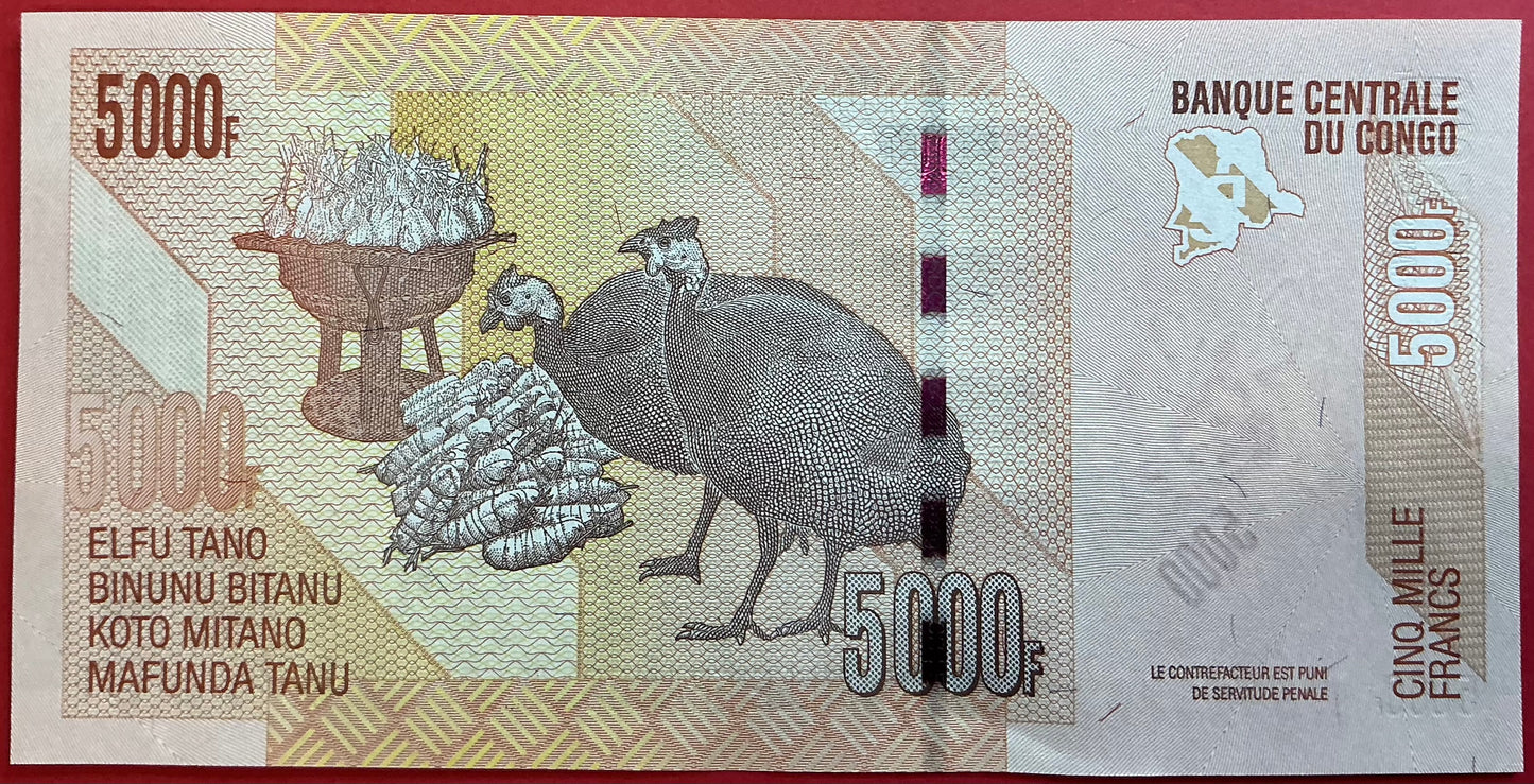 Congo Democratic Republic - 5000 Francs 30.6.2020 P#102 Kvalitet 01/0