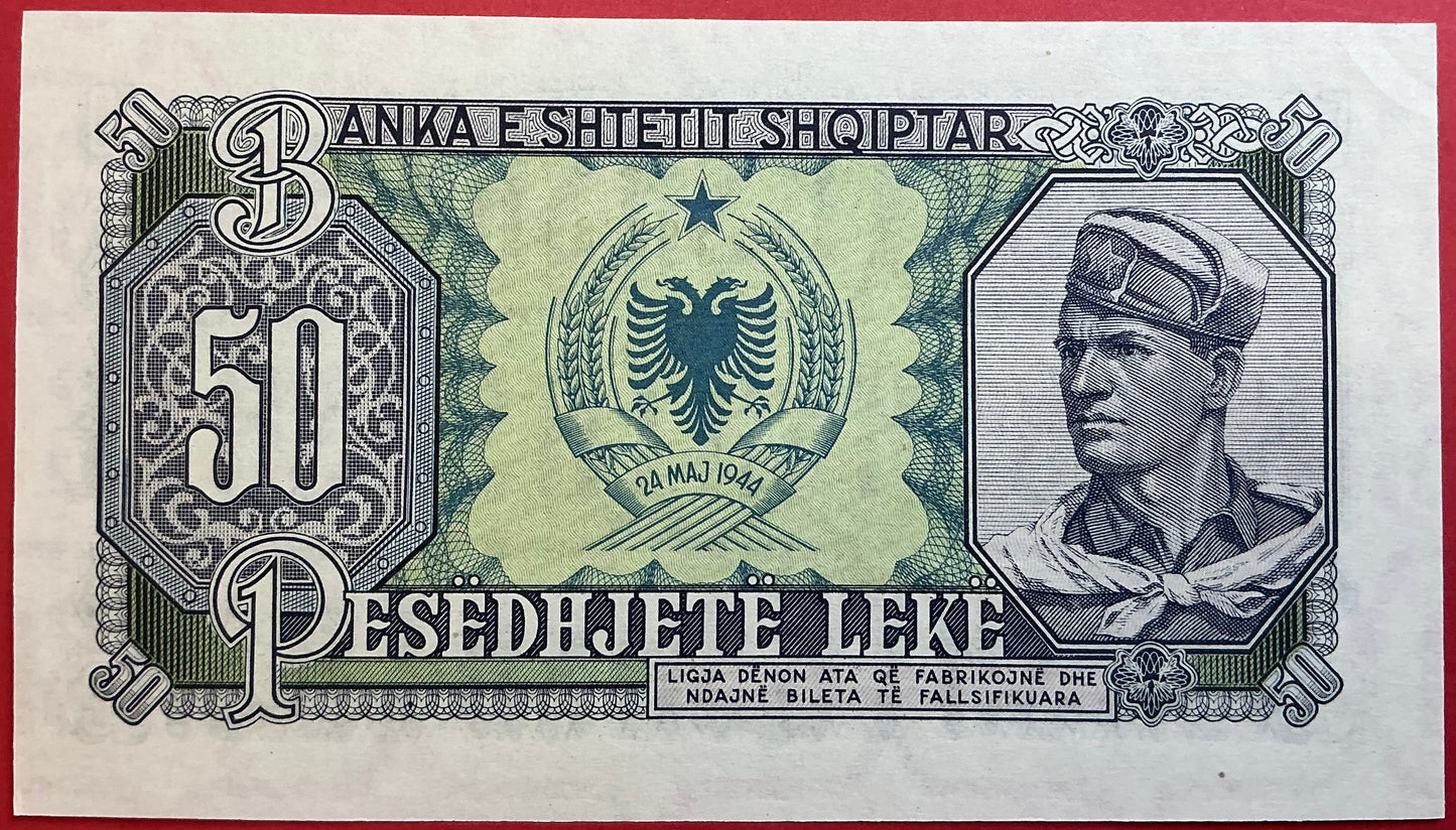 Albania - 50 Lekë 1957 P#29a Kvalitet 01