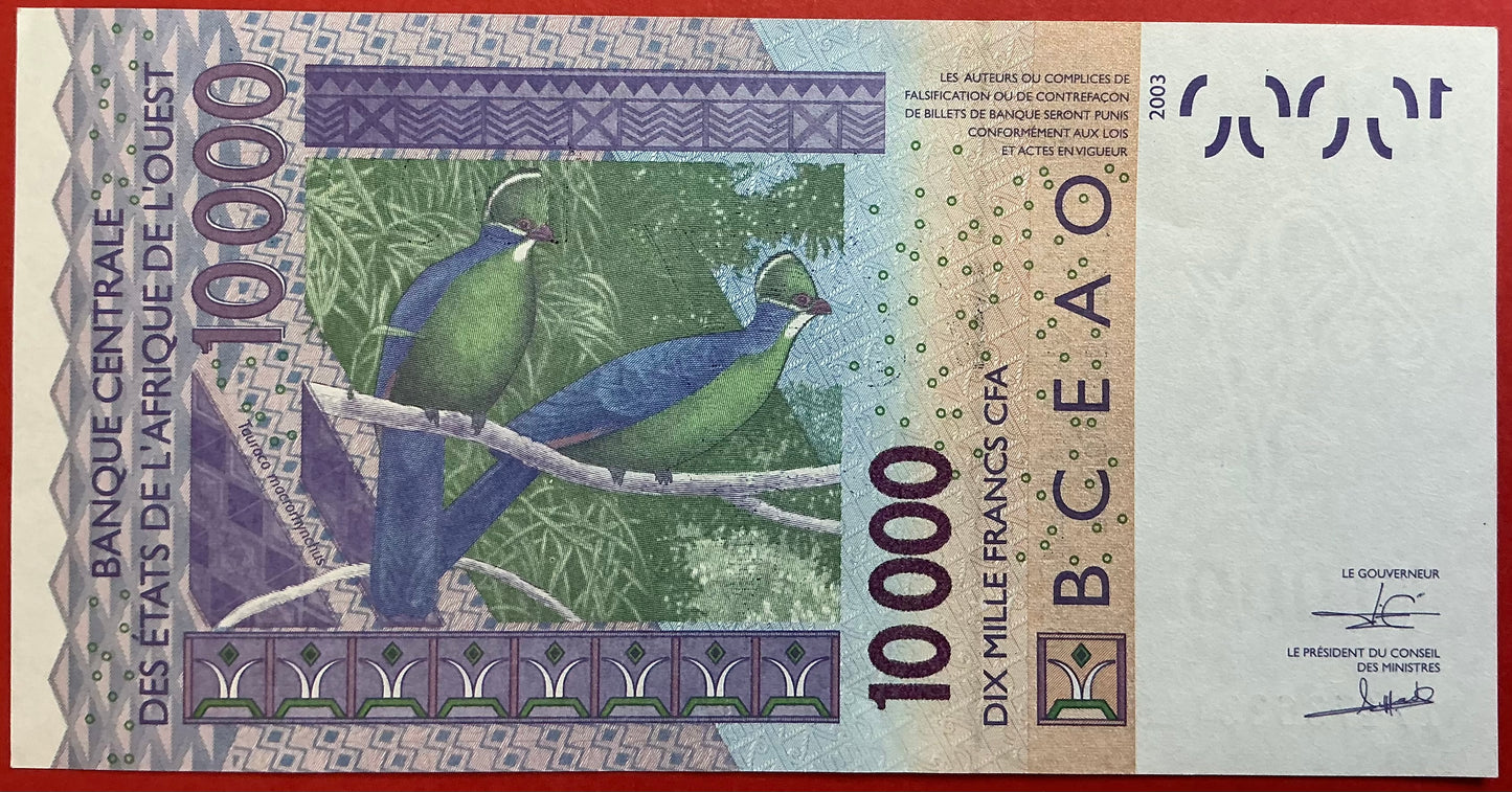 West African States/Mali - 10.000 Francs 2017 P#418Dq Kvalitet 01/0
