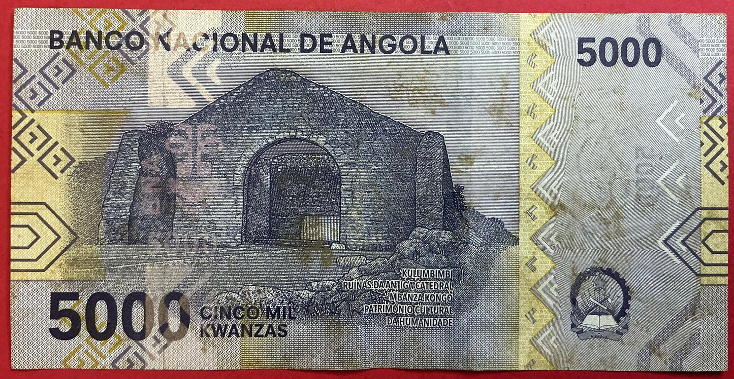 Angola - 5000 Kwanzas 2023 P#W164 Kvalitet 1+