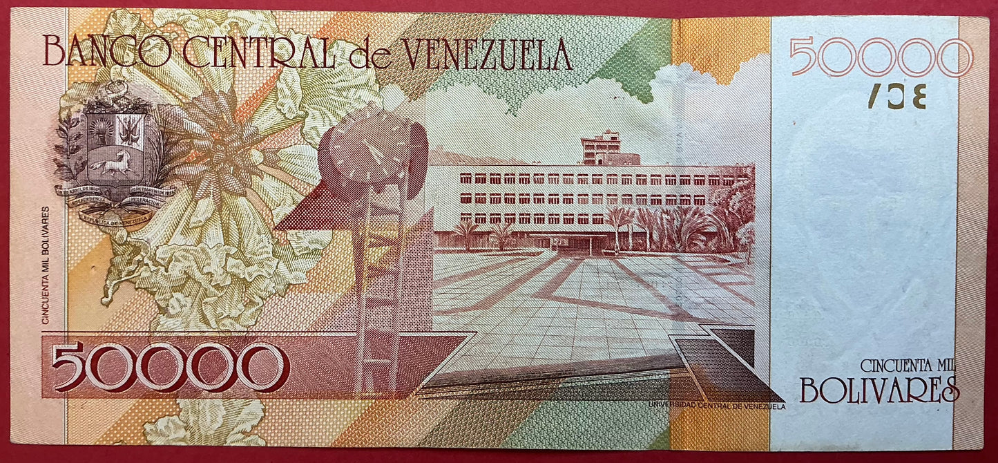 Venezuela - 50.000 Bolívares 24.8.1998 P#83 Kvalitet 1+
