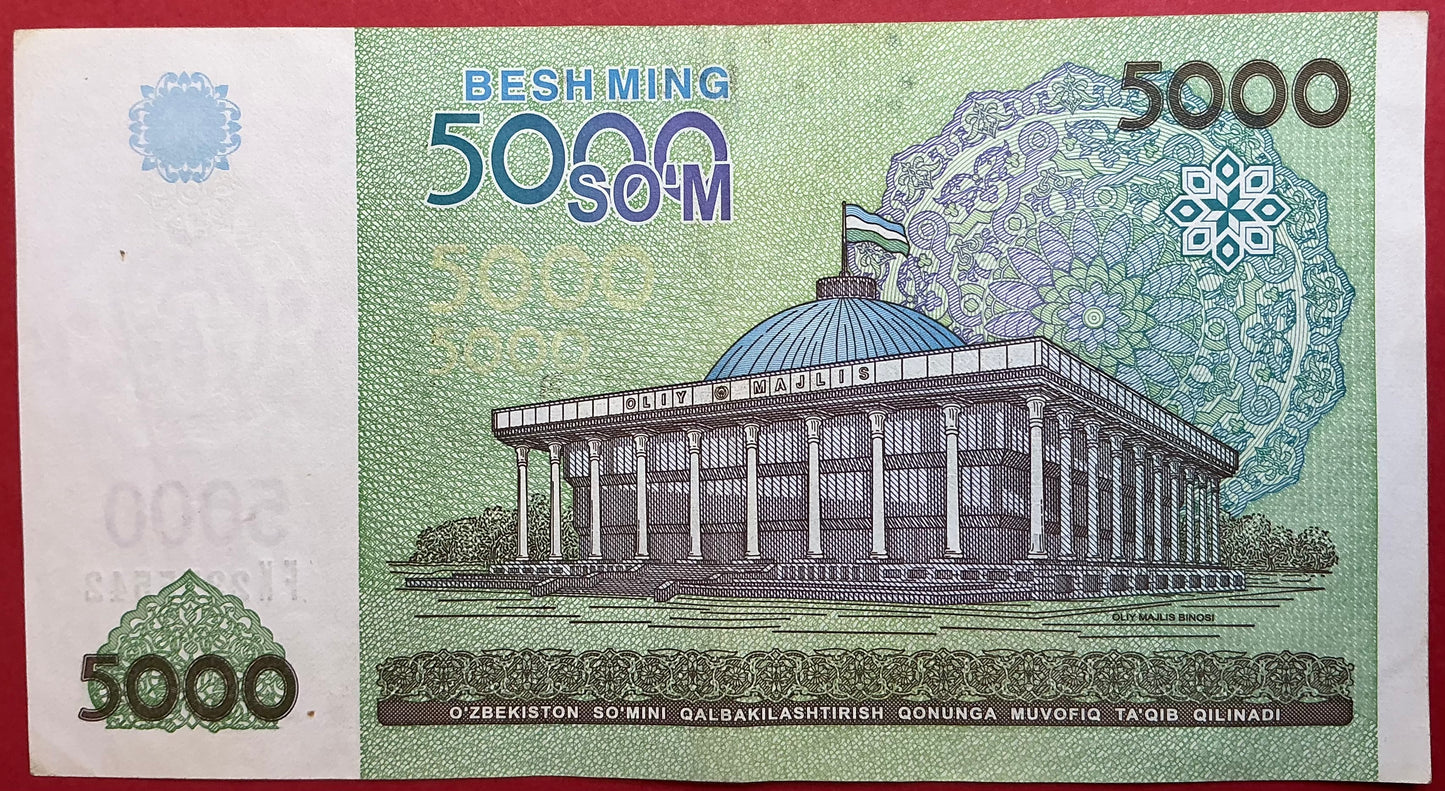 Usbekistan - 5000 Sum 2013 P#83 Kvalitet 1+