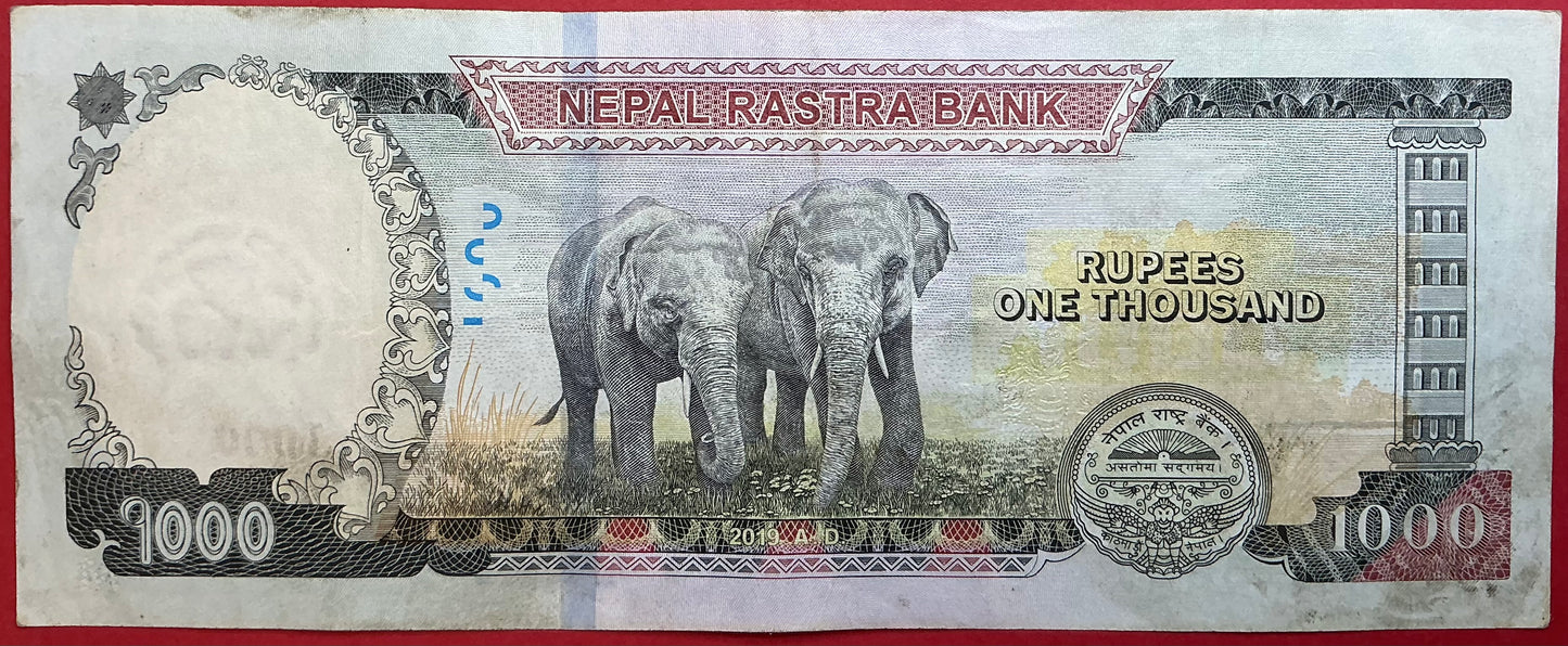 Nepal - 1000 Rupees 2019 P#W82 Kvalitet 1+