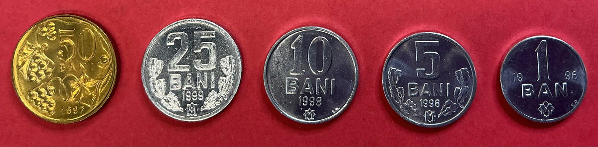 Moldova - 5 Different 1996-1999 Type Set Unc.