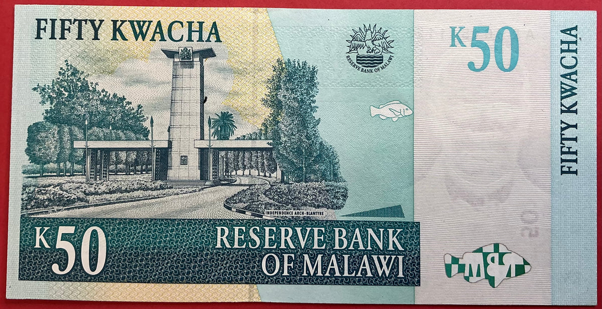 Malawi - 50 Kwacha 1.1.2003 P#45b Kvalitet 01/0