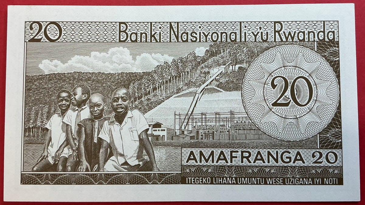 Rwanda - 20 Francs 1.1.1976 P#6e Kvalitet 0
