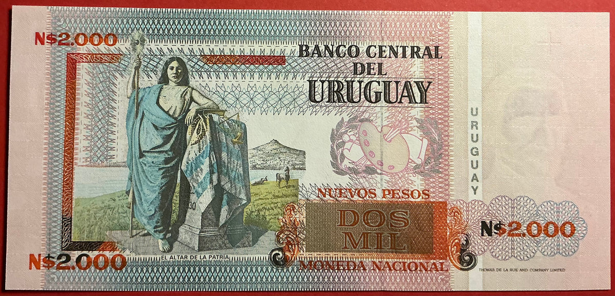 Uruguay - 2000 Nuevos Pesos 1989 P#68a Kvalitet 0