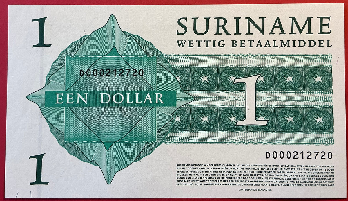 Suriname - 1 Dollar 1.1.2004 P#155 Kvalitet 0