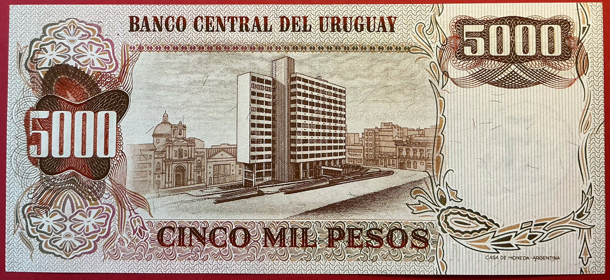Uruguay - 5 Nuevos Pesos on 5000 Pesos (1975) P#57 Kvalitet 0