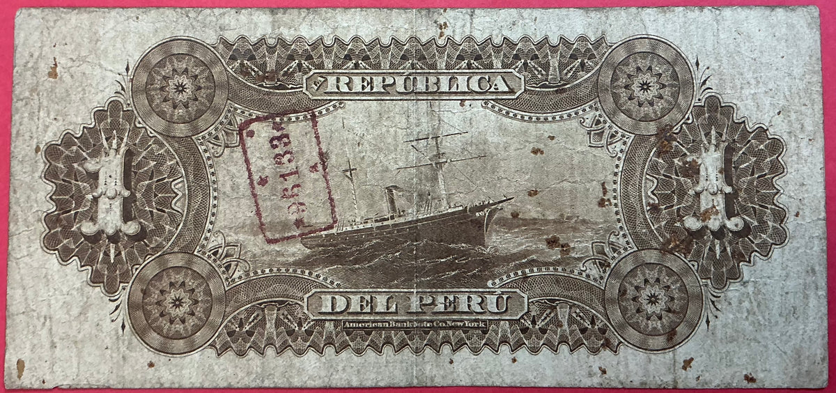 Peru - 1 Sol 30.6.1879 P#1 Kvalitet 1-/1