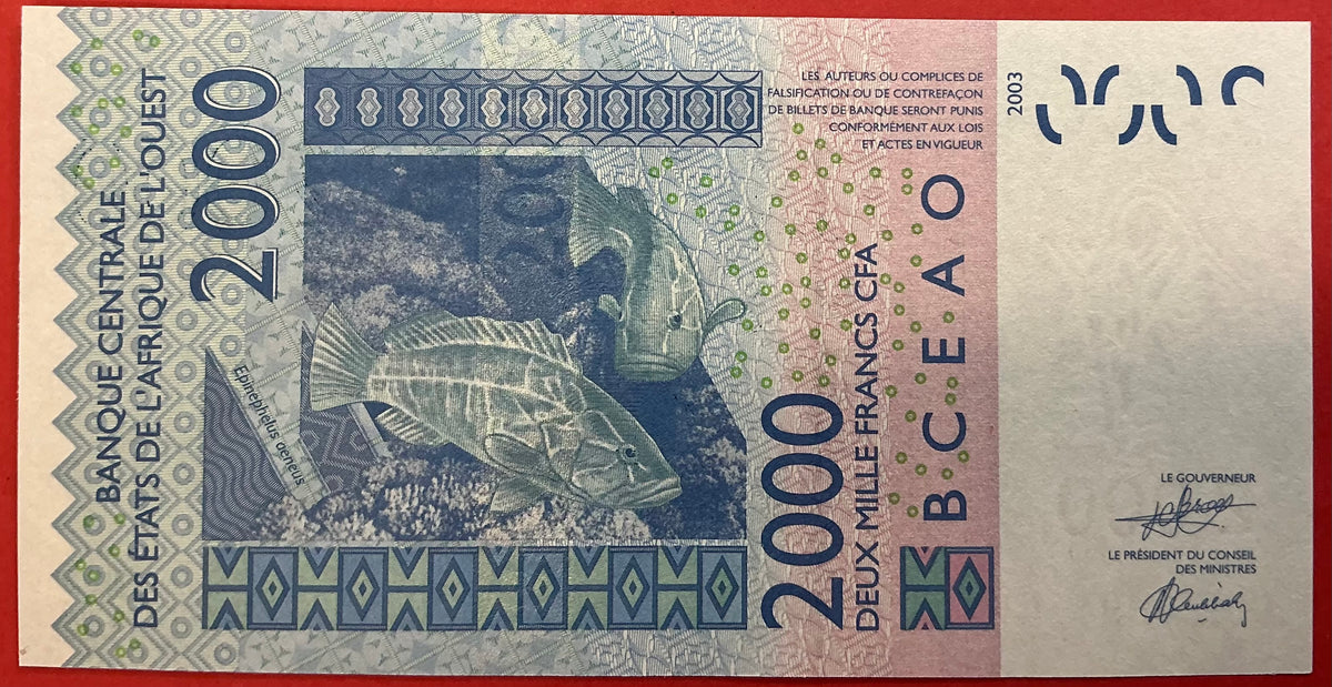 West African States/Ivory Coast - 2000 Francs 2026 P#116A Kvalitet 0