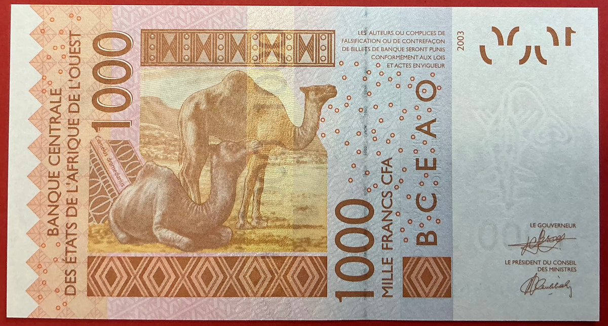 West African States/Ivory Coast - 1000 Francs 2026 P#115A Kvalitet 0
