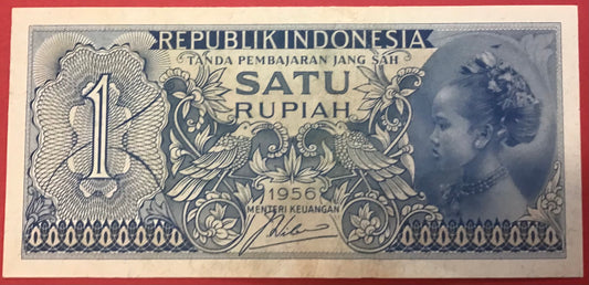 Indonesia - 1 Rupiah 1956 P#74 Kvalitet 1+