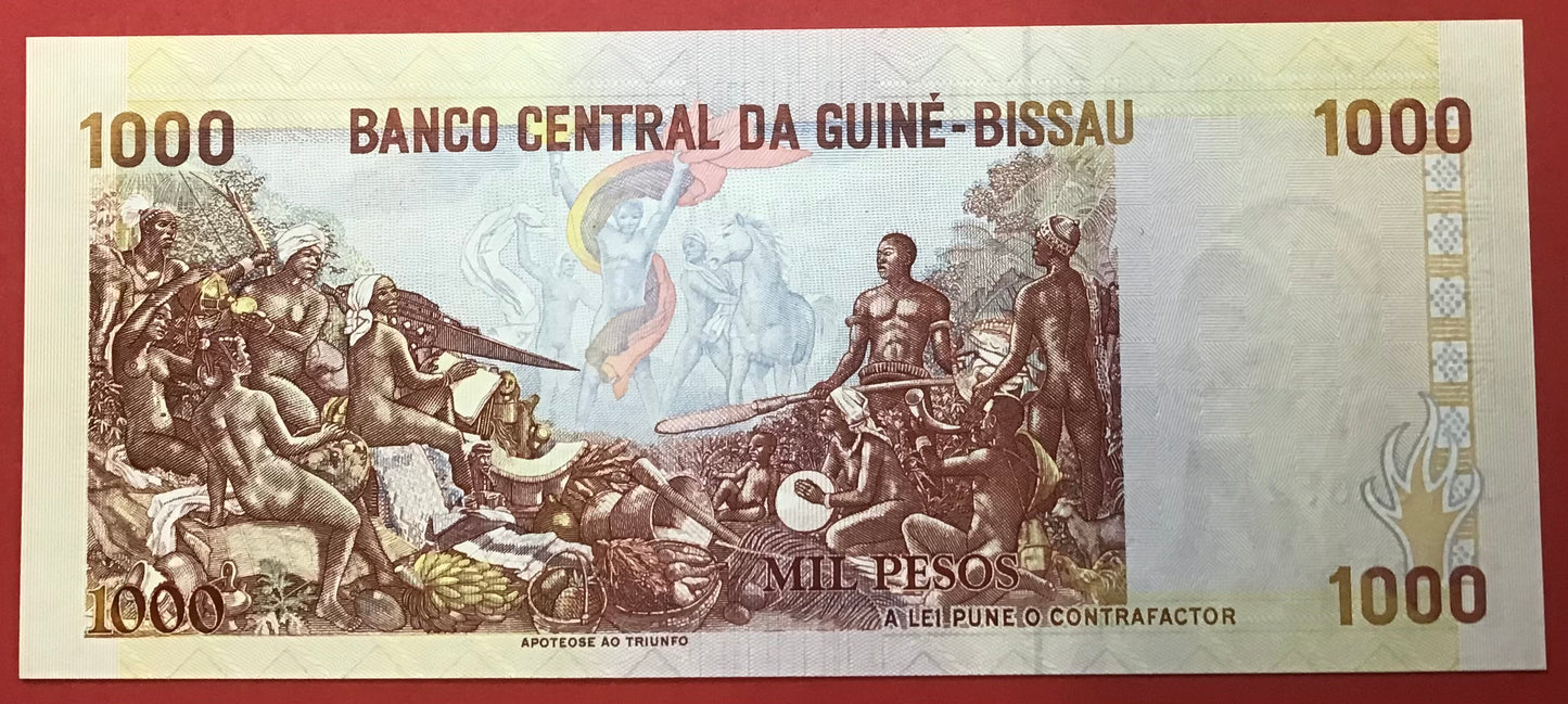 Guinea-Bissau - 1000 Pesos 1.3.1993 P#13 b Kvalitet 0