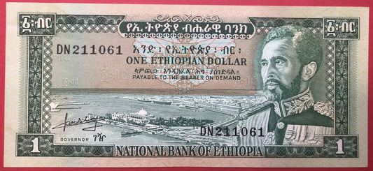 Ethiopia - 1 Dollar (1966) P#25a Kvalitet 01