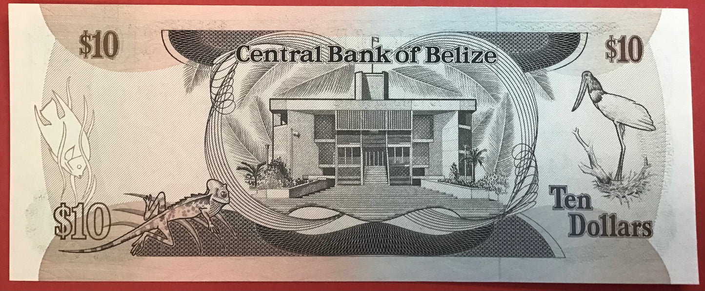 Belize - 10 Dollars 1.7.1983 P#44 Kvalitet 0