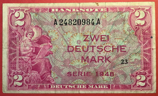 Germany - 2 Mark Serie 1948 *Allied Occupation WWII* P#3a Kvalitet 1/1+