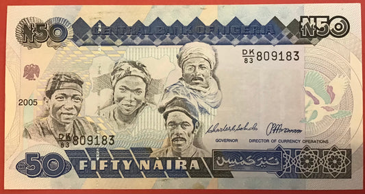 Nigeria - 50 Naira 2005 P#27f Kvalitet 0