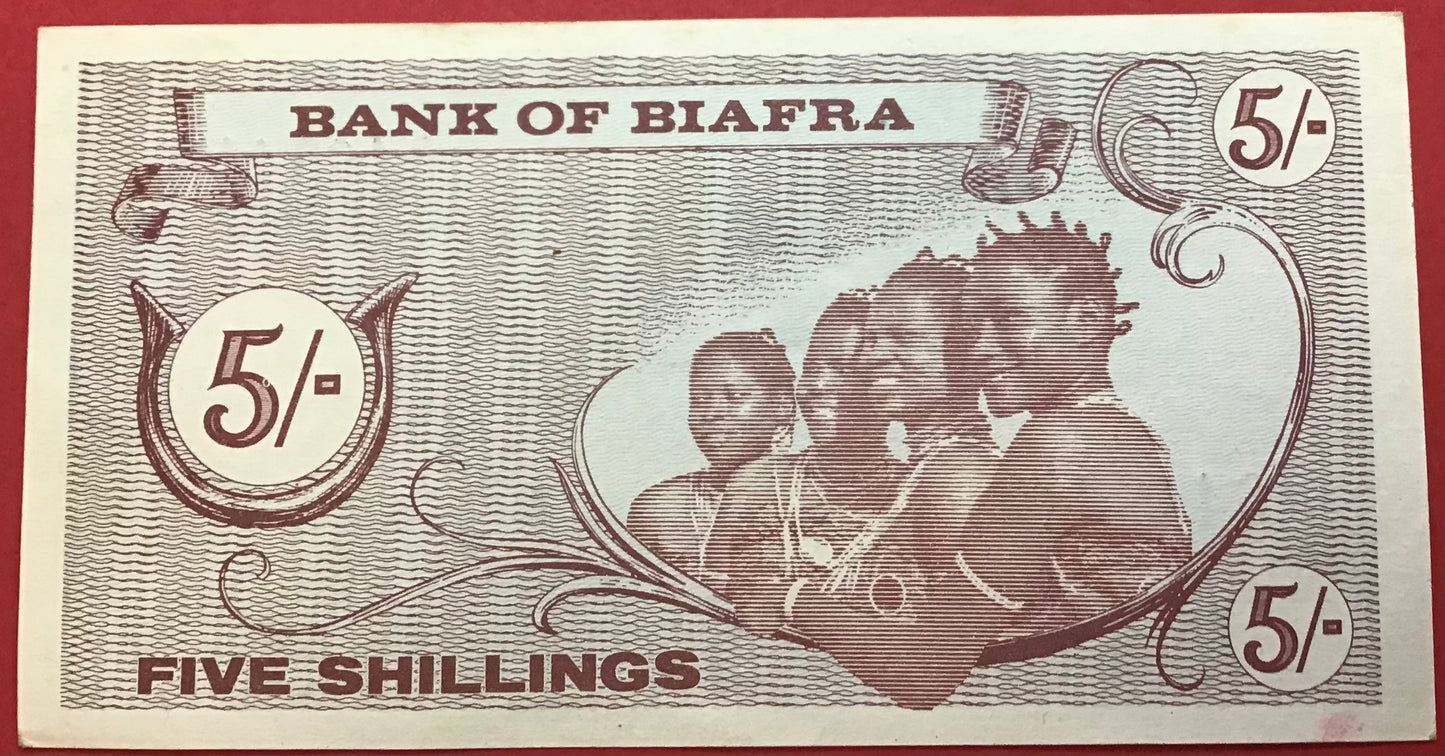 Biafra - 5 Shillings (1967) P#1 Kvalitet 1+/01