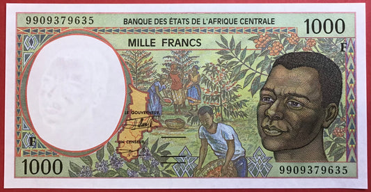 Central African Republic/Republic - 1000 Francs 1999 P#302Ff Kvalitet 0