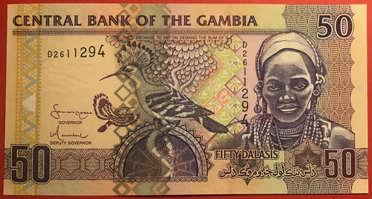 Gambia - 50  Dalasis (2001-2005) P#23c Kvalitet 0