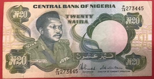 Nigeria - 20 Naira (1984-2000) P#26c Kvalitet 1+