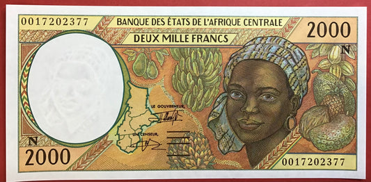 Central African Republic/Equatorial Guinea - 2000 Francs 2000 P502Ng Kvalitet 0