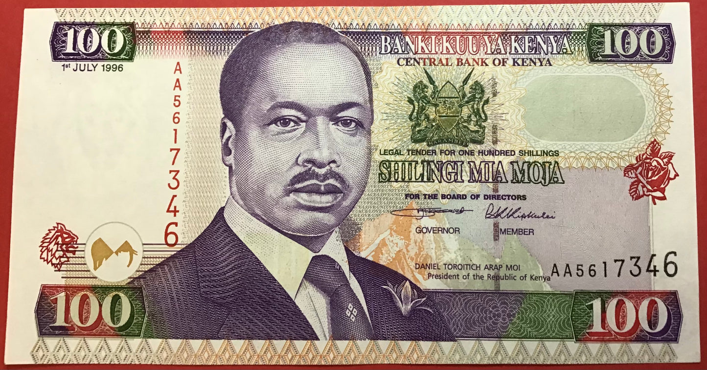 Kenya - 100 Shillings 1.7.1996 P#37a Kvalitet 0