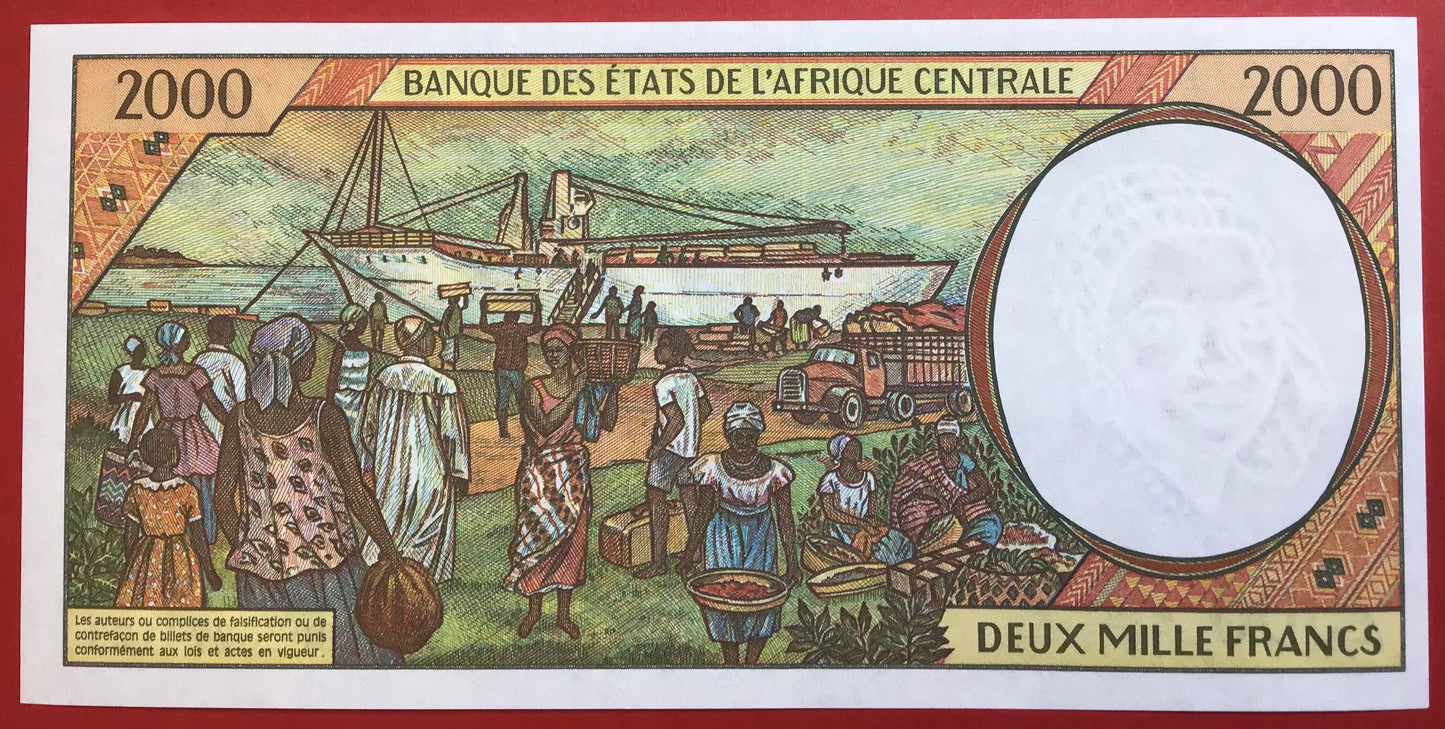Central African Republic/Chad - 2000 Francs 2000 P#603Pg Kvalitet 0