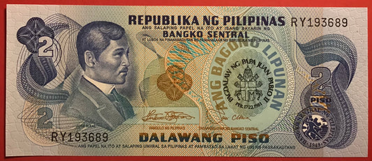 Philippines - 2 Piso 1981 P#166a Kvalitet 0
