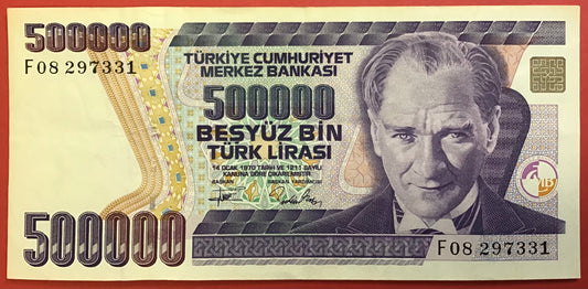 Turkey - 500.000 Lira 1993 P#208c Kvalitet 1+