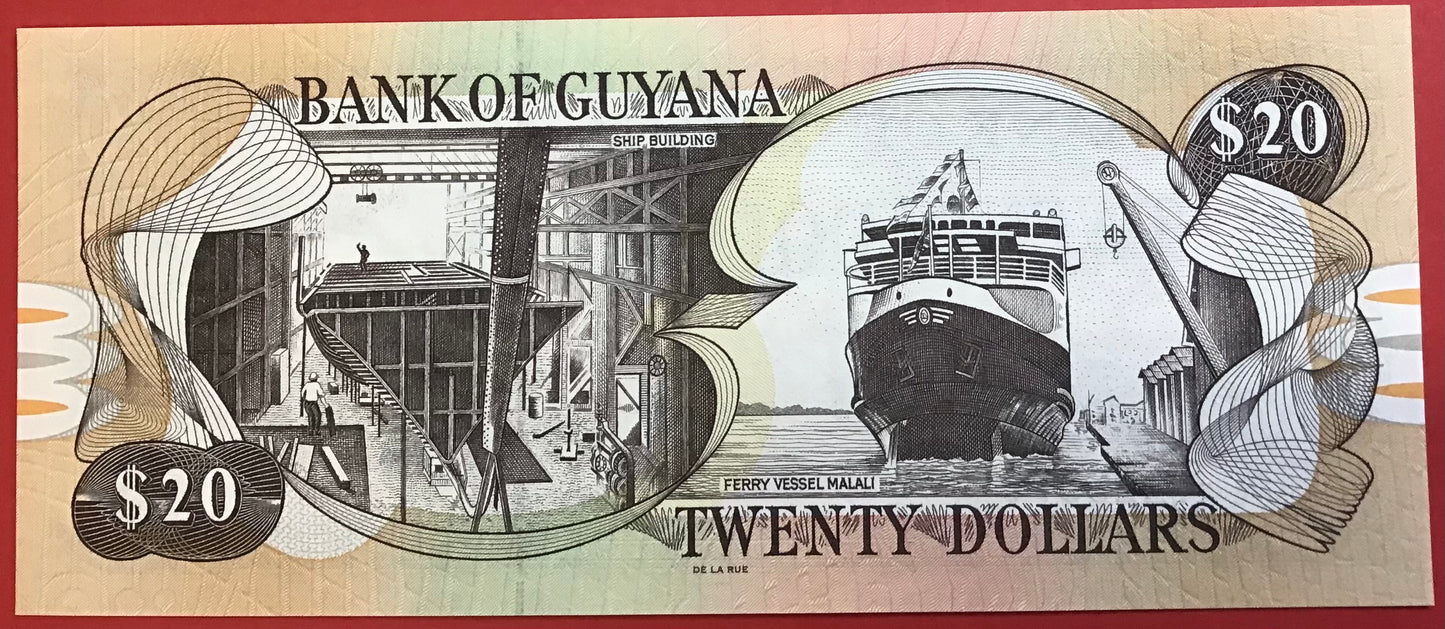 Guyana - 20 Dollars (1996) P#30f Kvalitet 0