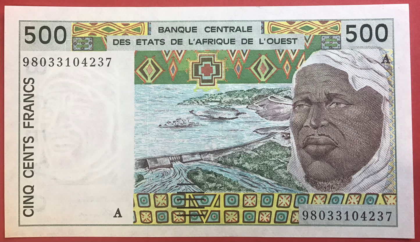 West African States/Cote D’Ivoire - 500 Francs 1998 P#110Ai Kvalitet 01/0