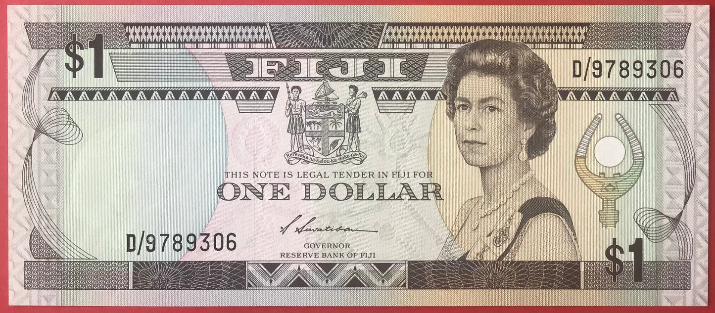 Fiji 1 Dollar (1987) P#86a Kvalitet 0