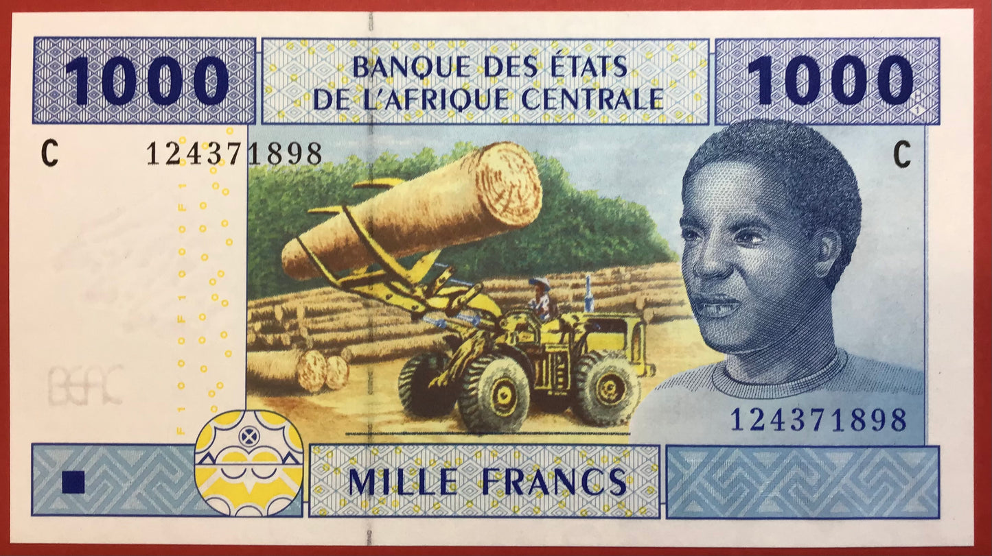 Central African Republic/Chad - 1000 Francs 2002 P#607C Kvalitet 0