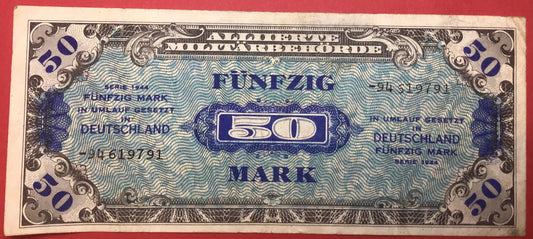 Germany - 50 Mark 1944 *Allied Occupation WWII* P#196d Kvalitet 1+